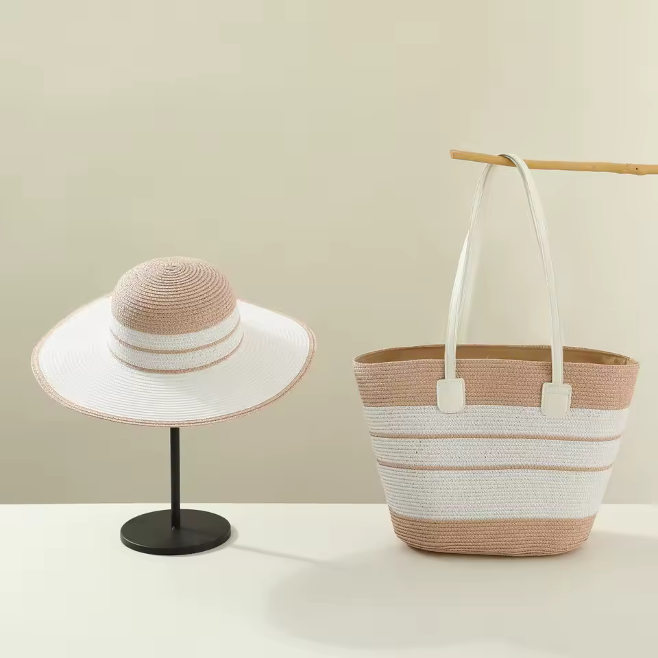 Travel Beach Outdoor Sun Hat Straw Hat Bag Set - Image 2
