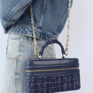 Vintage Solid Woolen Box Chains Sling Clutch Square Bag