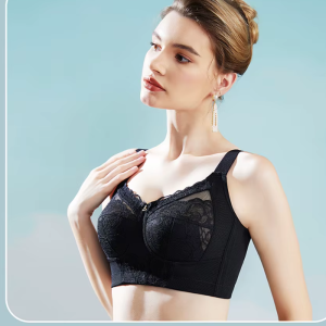 Wireless Plus Size Non Padded Floral Lace Comfortable Bra