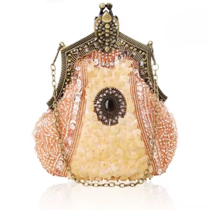 Elegant Vintage Antique Chain Sequin Beaded Retro Clutches Handbag