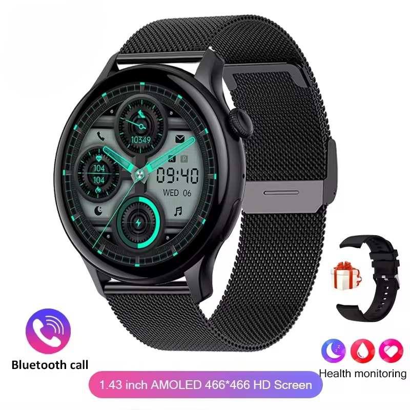 Casual Screen Always Show Time Health Tracker Voice Calling Smart Watch - Image 3