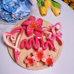5Pcs set Sweet Gradient Flower Heart Butterfly Wave Large Hair Clip