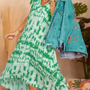 Bohemian A-Line With Pockets Short Length Oversized Maxi Dress