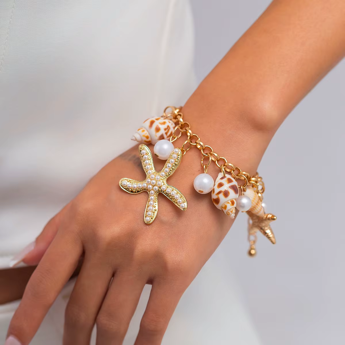 Geometric Bohemian Beach Style Starfish Shell Conch Bracelet