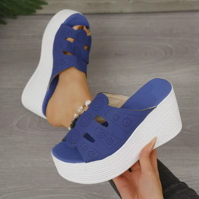 Casual Anti Slip Thick Bottom Hollow Out Wedge Platform Heel - Image 10