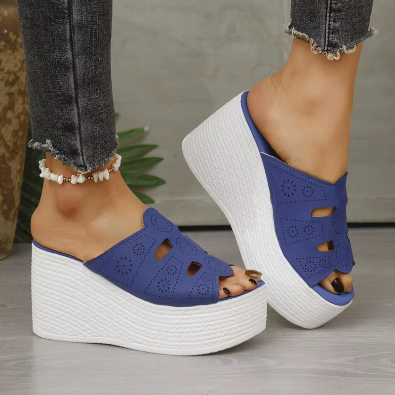 Casual Anti Slip Thick Bottom Hollow Out Wedge Platform Heel - Image 11