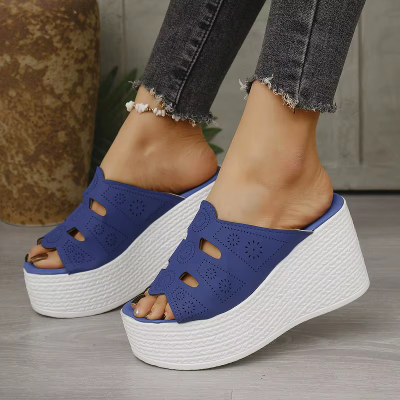 Casual Anti Slip Thick Bottom Hollow Out Wedge Platform Heel - Image 12