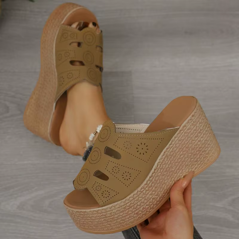 Casual Anti Slip Thick Bottom Hollow Out Wedge Platform Heel - Image 13