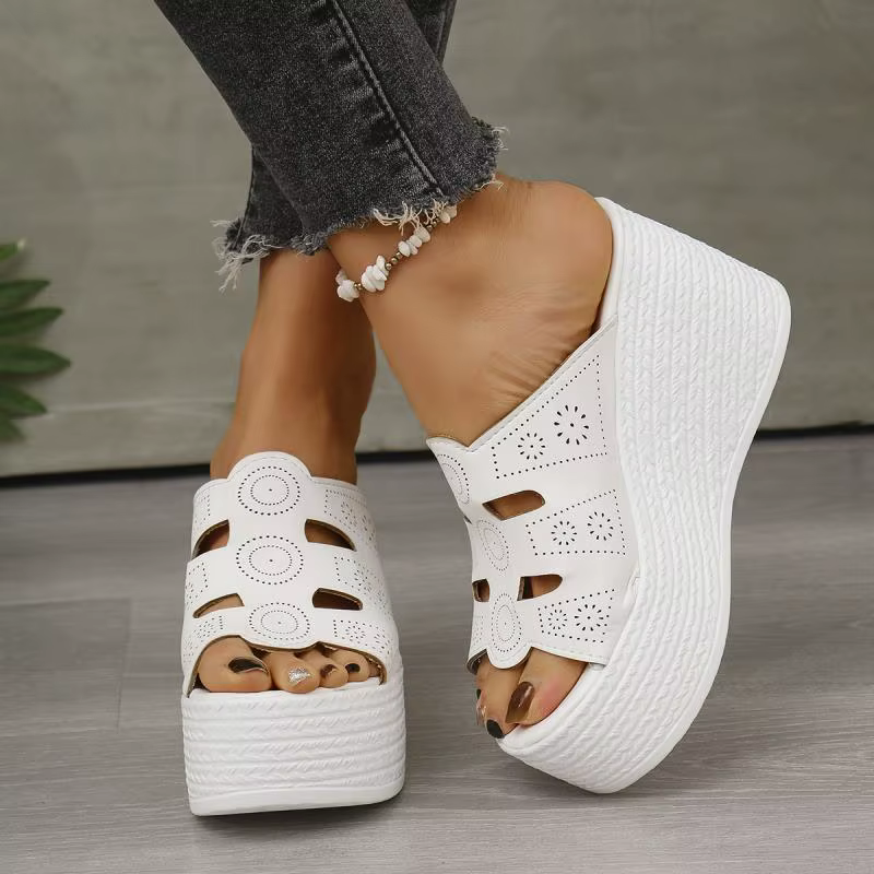 Casual Anti Slip Thick Bottom Hollow Out Wedge Platform Heel - Image 6