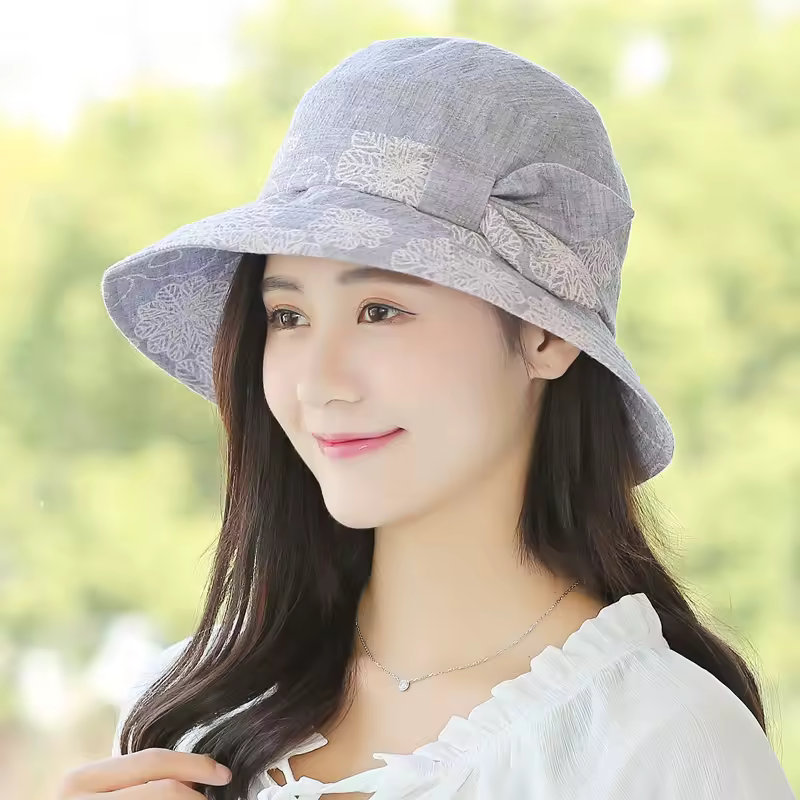 Casual Bow Sun Protection UV Bucket Beach Panama Bucket Hat