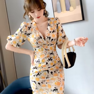 Casual Comfortable Slim Print Formal Non Stretch Mini Dress