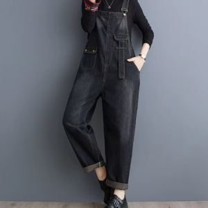 Casual Denim Overalls Big Size Baggy Cargo Pants Retro Straps Jeans Jumpsuits