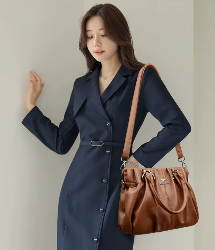 Casual Designer Soft Leather Commuting Genuine Hand Bags - Image 4