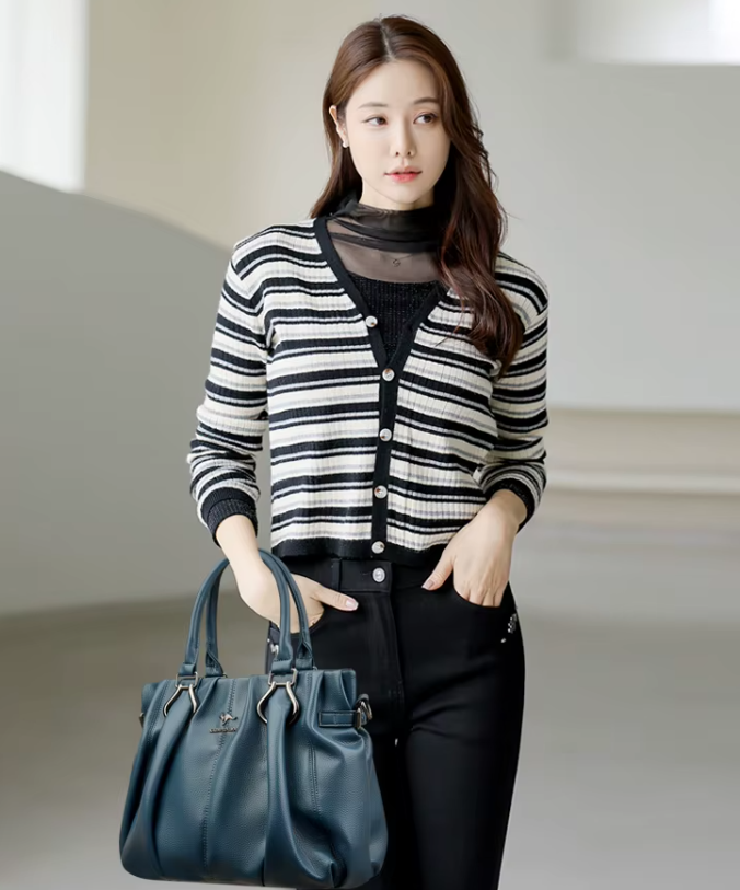 Casual Designer Soft Leather Commuting Genuine Hand Bags - Image 3