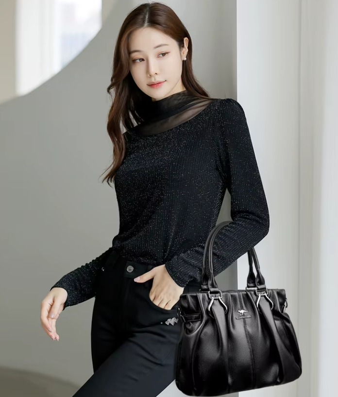 Casual Designer Soft Leather Commuting Genuine Hand Bags - Image 2