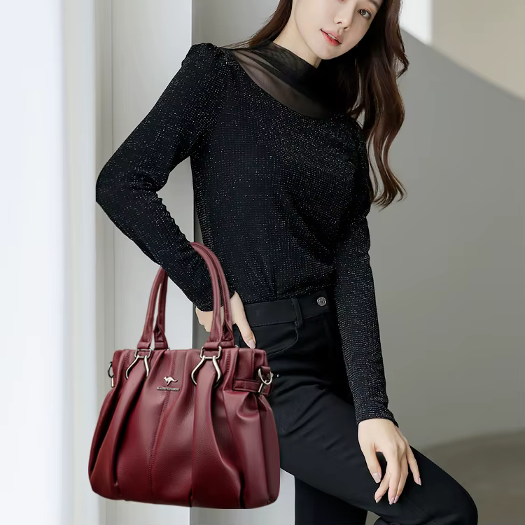 Casual Designer Soft Leather Commuting Genuine Hand Bags - Image 5