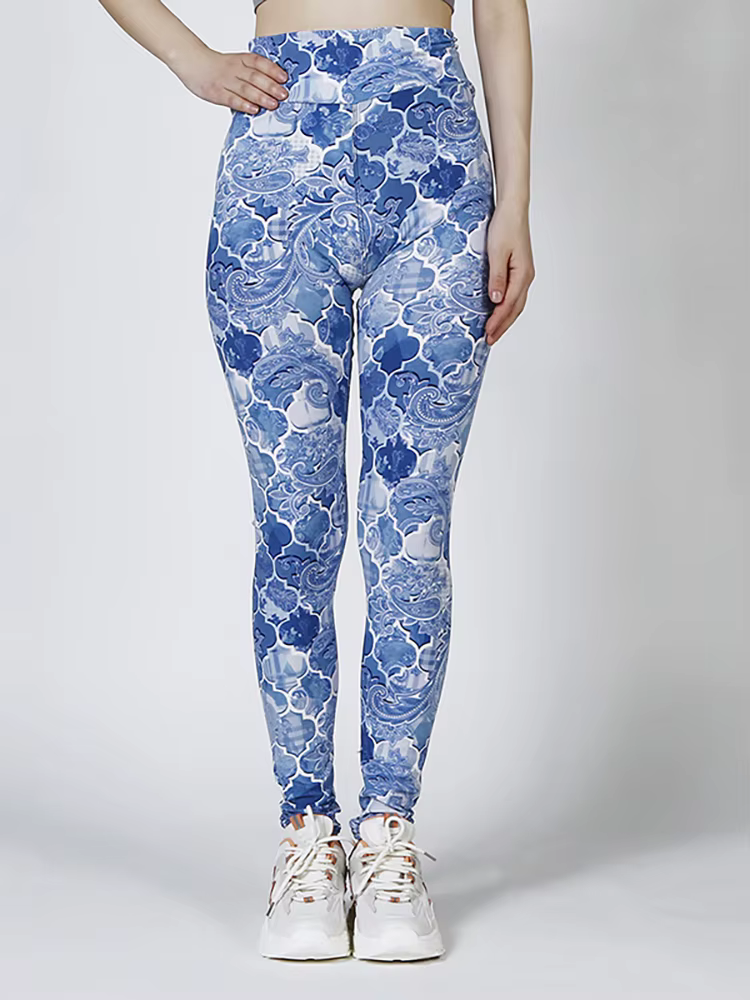 Elegant Printed Elastic Workout High Waist Fitness Leggings