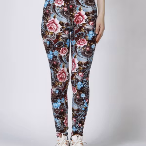 Casual Flower Printed Elastic Workout High Waist Fitness Leggings