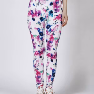 Casual Elastic Workout Flower Printed High Waist Fitness Leggings