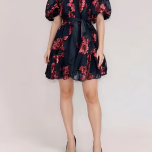 Casual High Waist Temperament Button Lapel Short Sleeve Mini Dresses