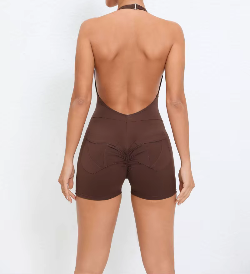 Hip-lifting Halter Pocket Tight Shorts Yoga Jumpsuits - Image 7