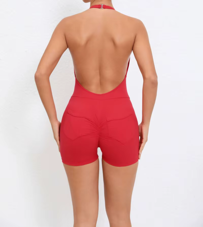 Hip-lifting Halter Pocket Tight Shorts Yoga Jumpsuits - Image 6