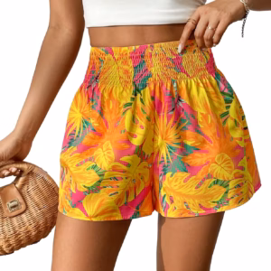 Casual Holiday Beach Tropical Floral Print waist Shirt Shorts
