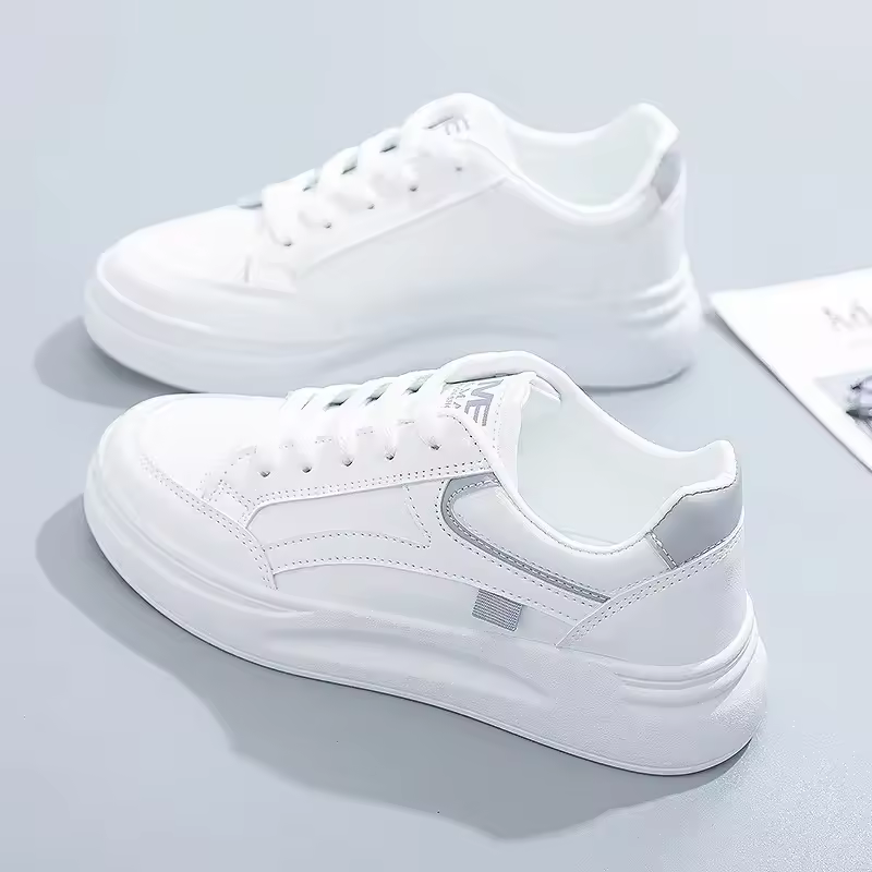 Casual Skateboarding PU Leather Lace-Up Breathable Sneakers - Image 9