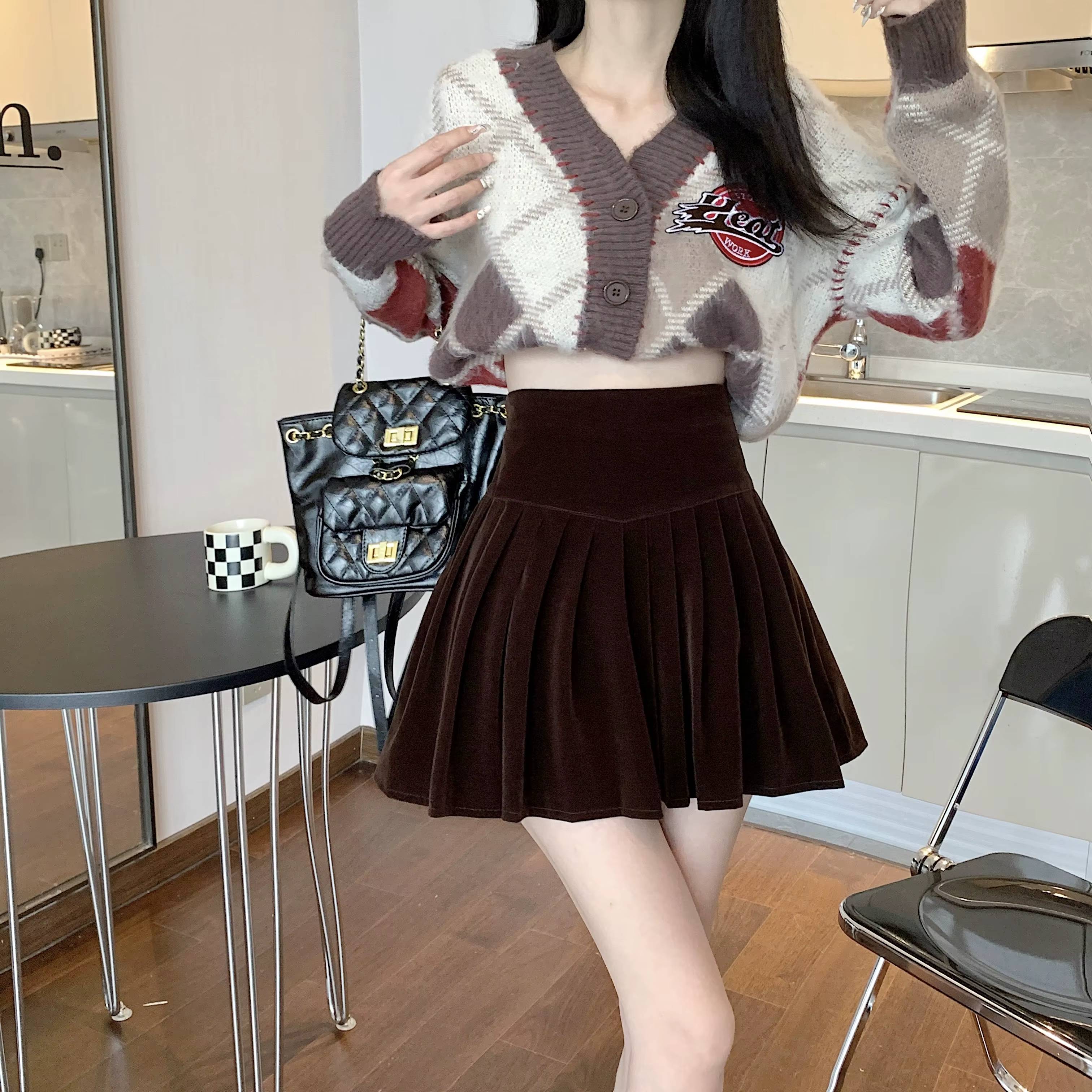 Casual Pleated Empire A-Line High Waist Medium Stretch Mini Skirts - Image 15