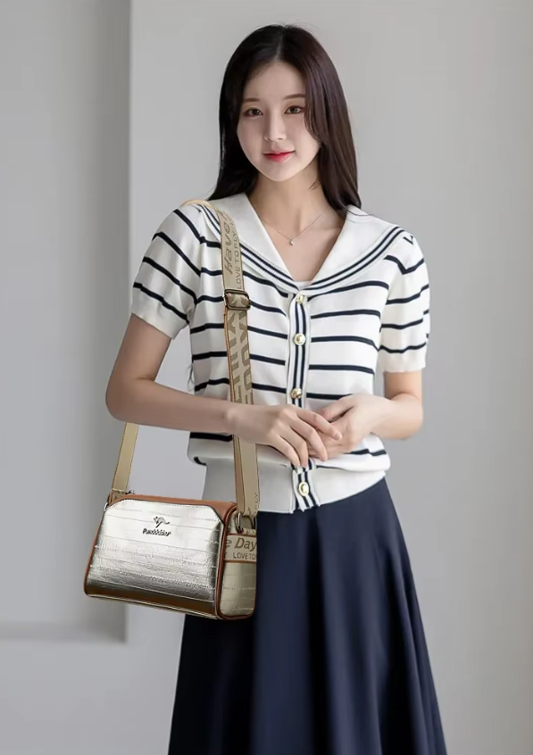 Casual Soft Leather Interior Slot Pocket Crossbody Bag - Image 3