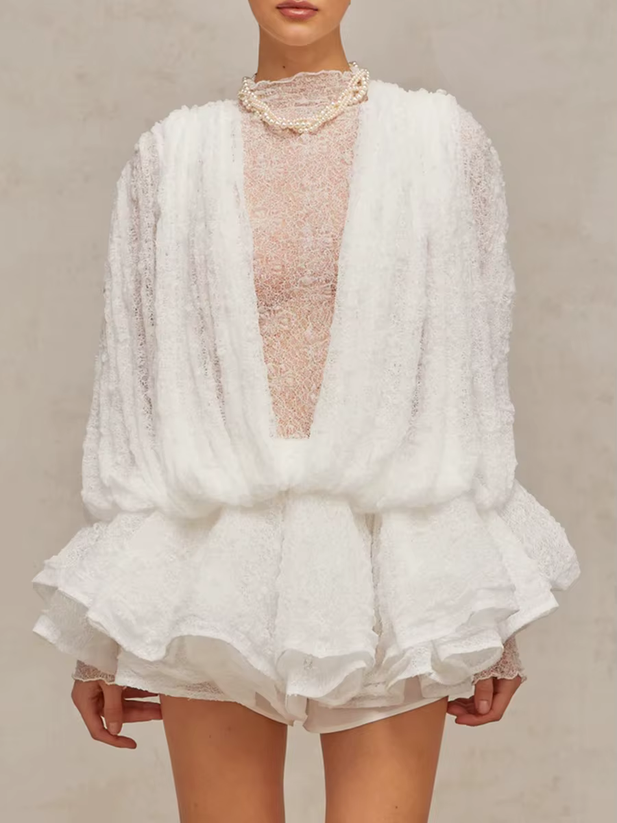 Casual Solid O Neck Long Sleeve High Waist Temperament Loose Chic Mini Dresses