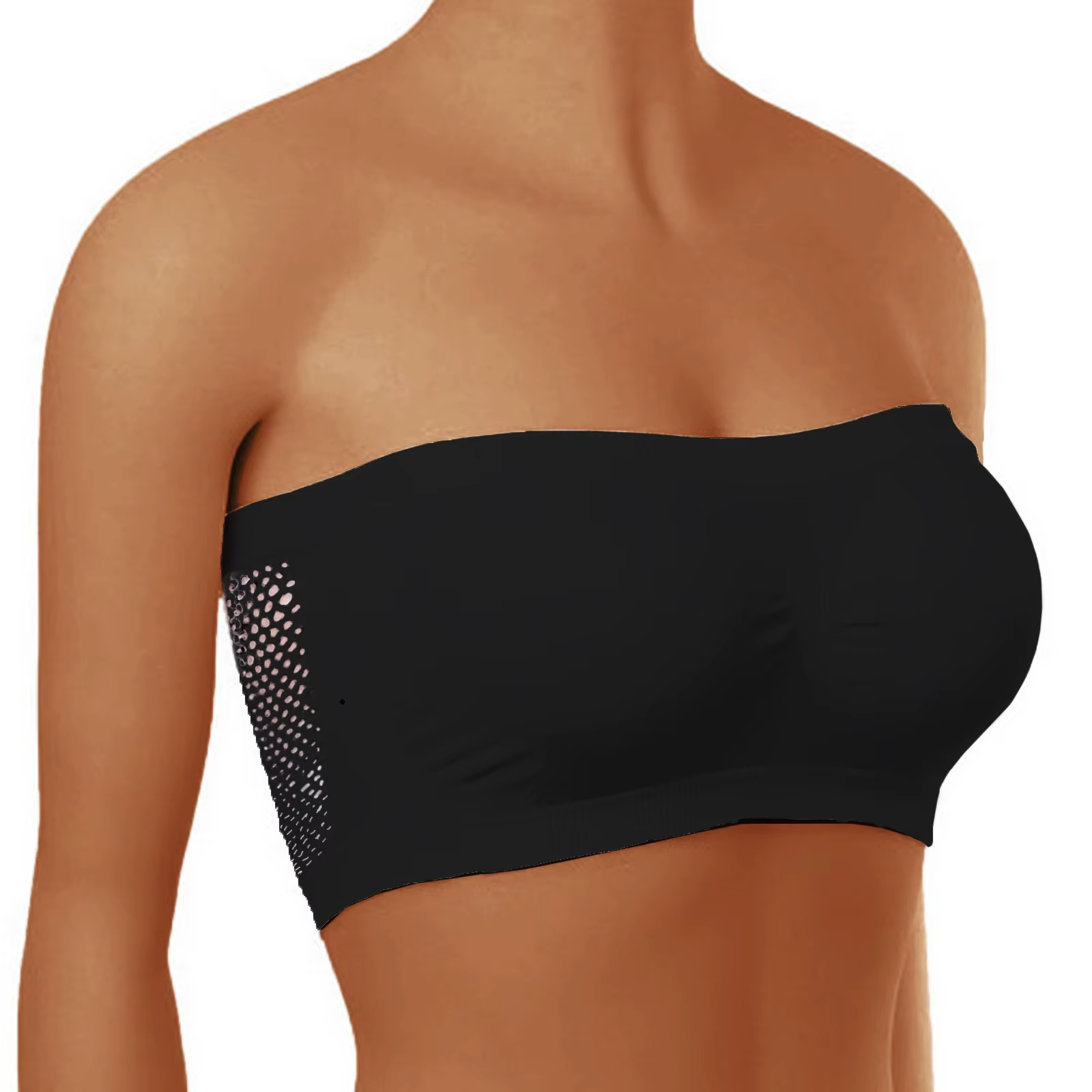 Casual Solid Unlined Stretch Strapless Suitable For Off-Shoulder Tops Bra