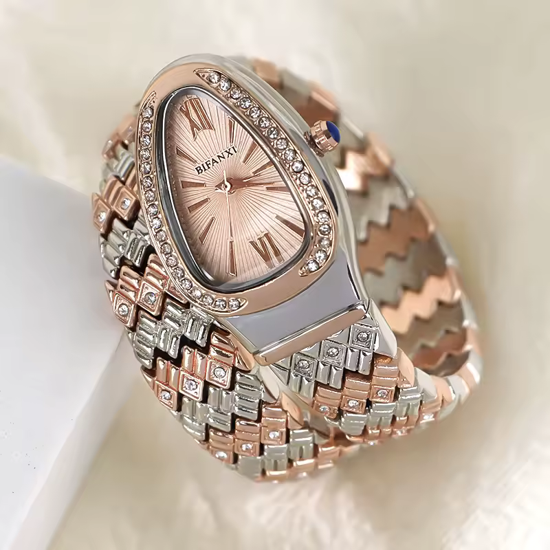 Casual Stainless Steel Hook Buckle Wristwatch Snake Watch