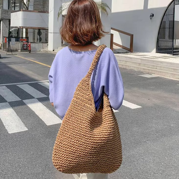 Casual Straw Wicker Woven Handmade Beach Large Totes Bohemia Handbags - Image 8