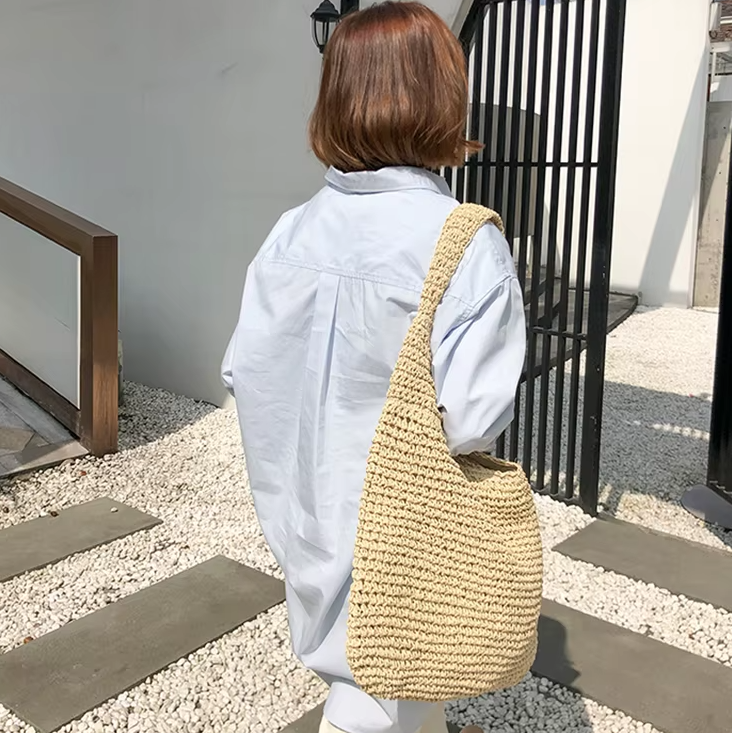 Casual Straw Wicker Woven Handmade Beach Large Totes Bohemia Handbags - Image 14