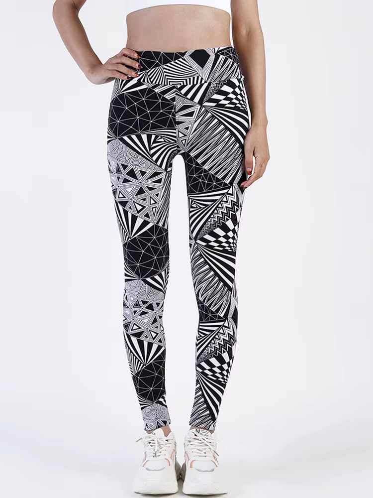 Casual Stripe Sportwear Workout High Waist Ankle-Length Leggings