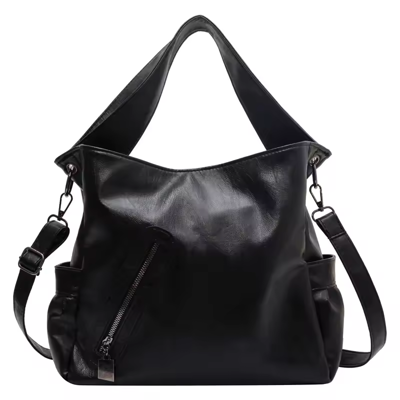Casual Stylsih Tote Silt Pocket Soft Leather Hobos Handbag Bags - Image 6