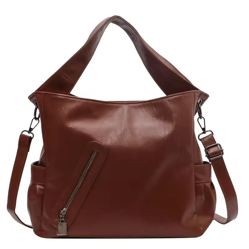 Casual Stylsih Tote Silt Pocket Soft Leather Hobos Handbag Bags - Image 5