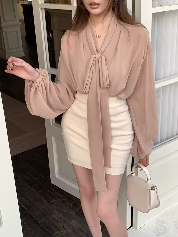 Casual Vintage High Waist Solid Back Zipper Mini Skirt