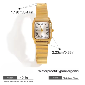 Casual Waterproof Polished Shiny Plated Stainless Steel Watch