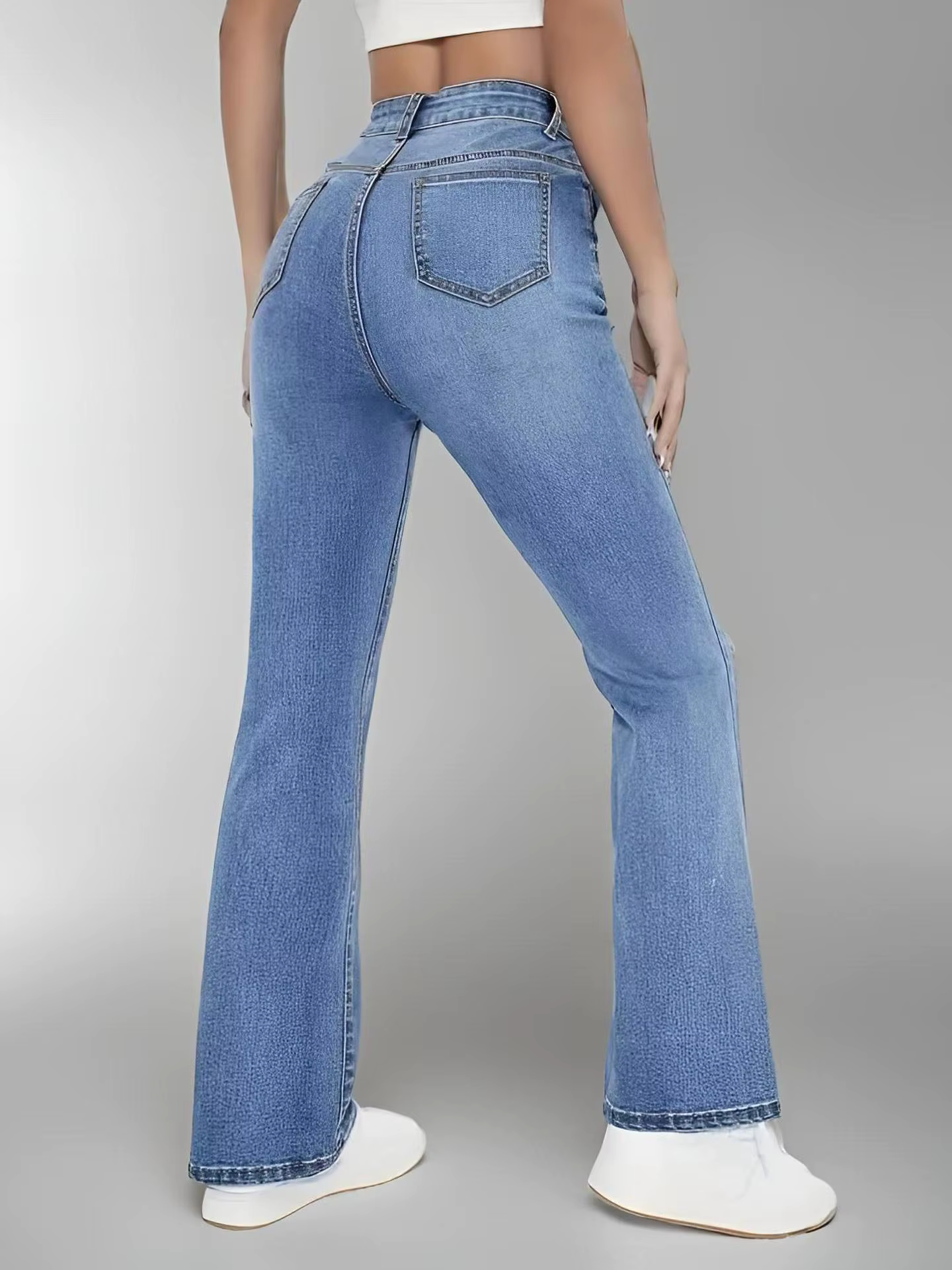 Casual Zipper Fly Versatile High Waist Slimming Loose Straight Jeans - Image 5