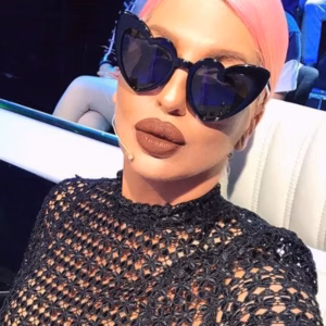 Cute Retro Cat Eye Vintage Love Heart Sunglasses with Big Frame