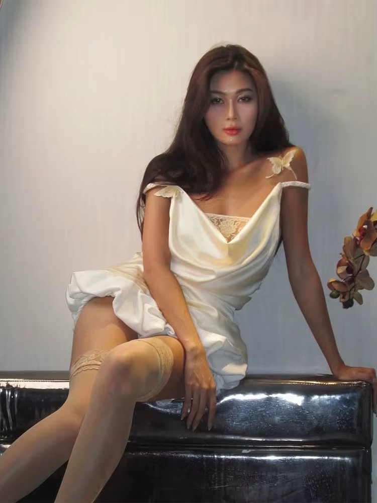 Elegant Appliques Bow Backless Elastic Waist Patchwork Two Piece Set