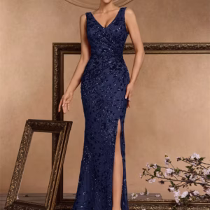Elegant Backless V-neck Floor-Length Formal Evening Prom Maxi Dresses
