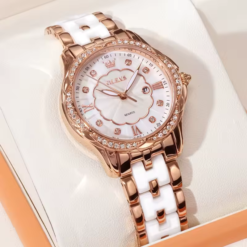 Elegant Ceramic Bracelet Waterproof Quartz Fashion Wristwatch - Image 5