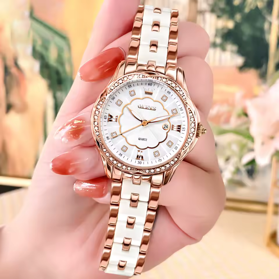 Elegant Ceramic Bracelet Waterproof Quartz Fashion Wristwatch - Image 3