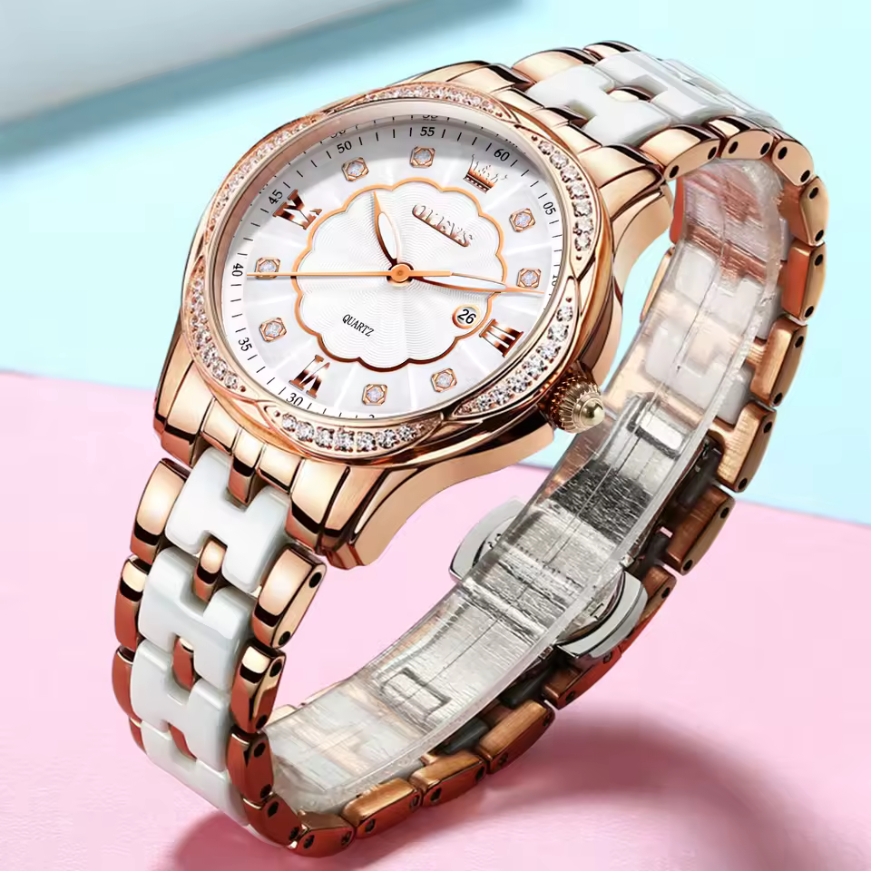 Elegant Ceramic Bracelet Waterproof Quartz Fashion Wristwatch - Image 4