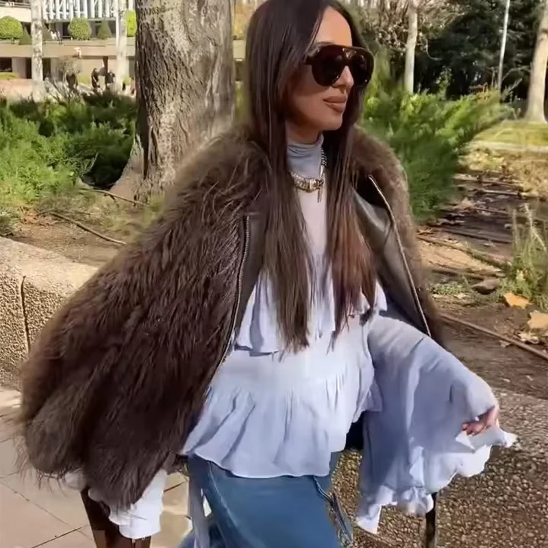 Elegant Chiffon Ruffle Shirts Oversize Long Flare Sleeve O-neck Loose T-shirt - Image 4