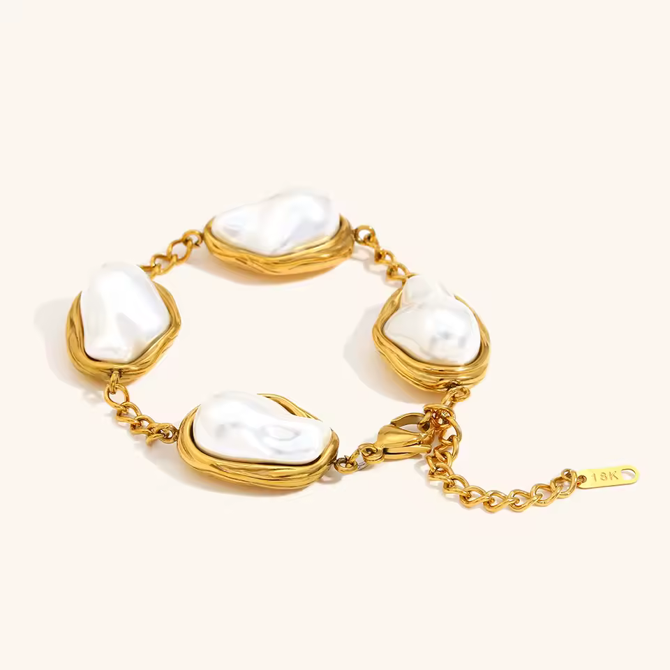 Elegant Fashion Baroque Imitation Pearl Stainless Steel Daily Wear Bracelet - Image 2
