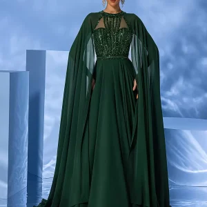 Elegant Jewel Neck With Train Sleeveless Zipper Beaded Chiffon Dresses